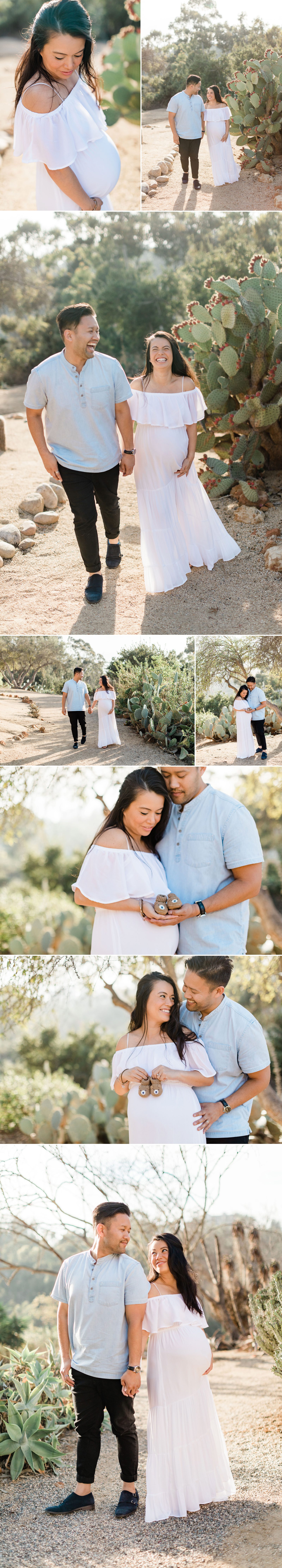 cactus maternity session with expecting couple